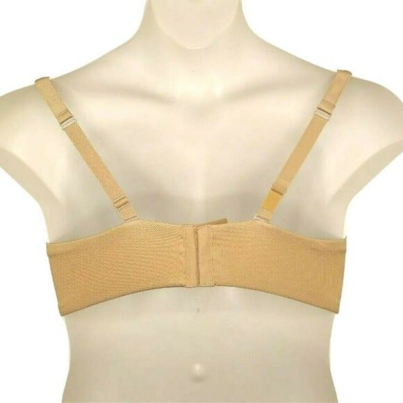 Cacique Smooth Satin Plunge Bra Underwire Size 44DDD French Almond - Picture 2 of 7